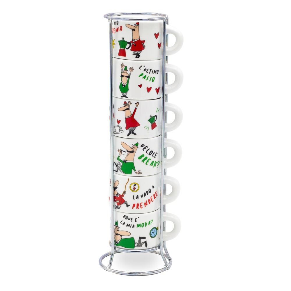 Bialetti L'Omino Italiano cup Multicolour Espresso 6 pc(s) - Bialetti