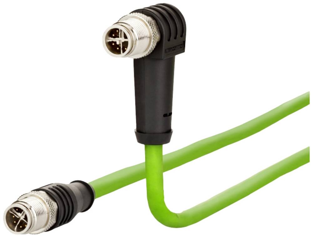 Metz Connect 142M2X1C020 M12 patch cord CAT 6a S/FTP 2.00m green PUR-