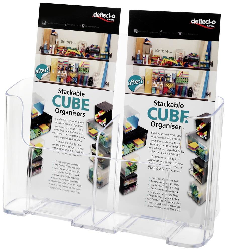 Deflecto 74501 literature rack 2 shelves Transparent - Deflecto 74501,