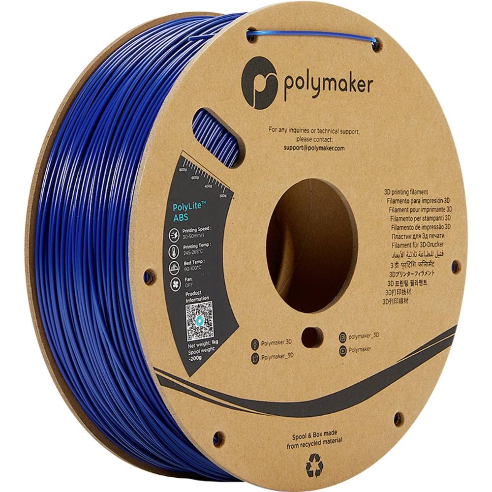 Polymaker PE01017 PolyLite Filament ABS geruchsarm 2.85mm 1000g blue