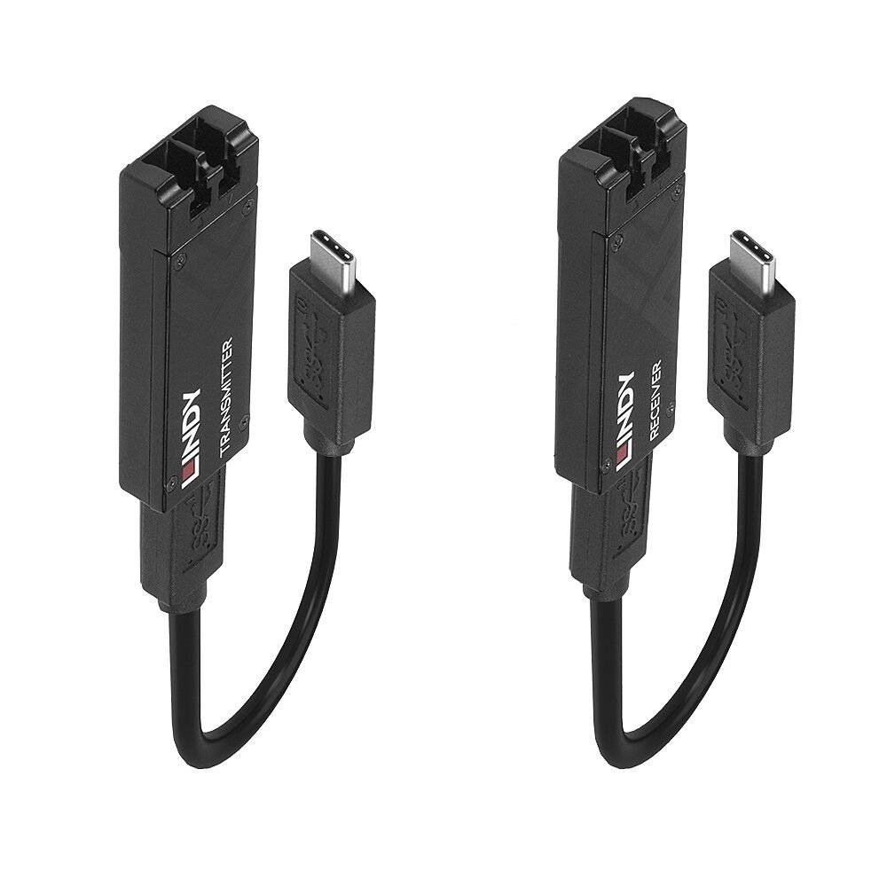 Lindy 100m Fibre Optic USB 3.2 Type C Extender - Lindy 100m Fibre