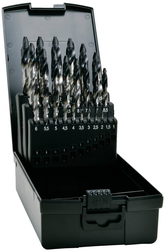 Exact 74962 TIAIN-TIP Spiralbohrer-Set 1 mm, 1.5 mm, 2 mm, 2.5 mm, 3