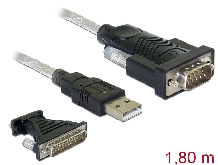 DeLOCK 61308 serial cable Black USB Type-A DB-9 - DeLOCK 61308, Black,