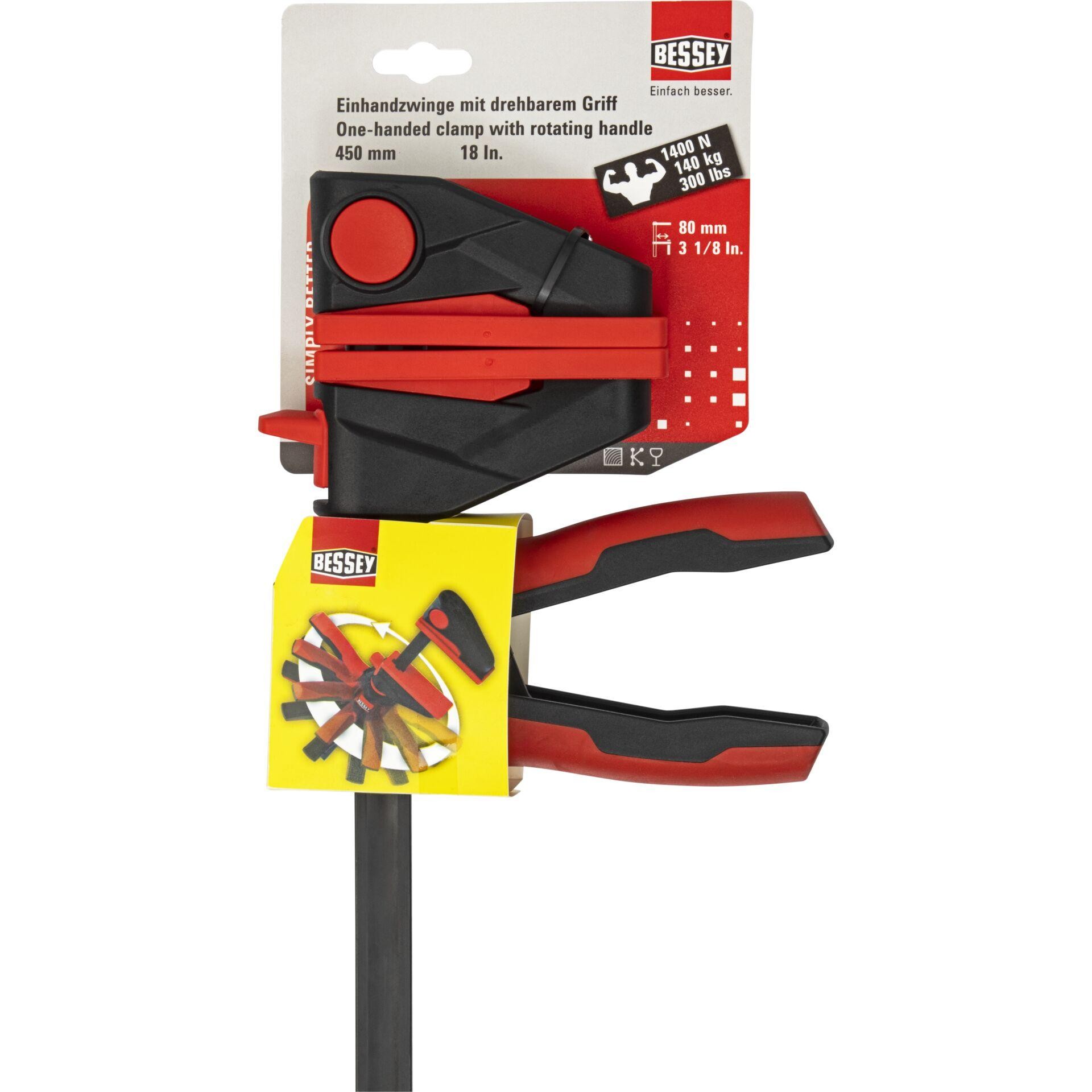 Einhandzwinge EZ360 Spann-W.450mm A.80mm Spreiz-W.195-615mm BESSEY