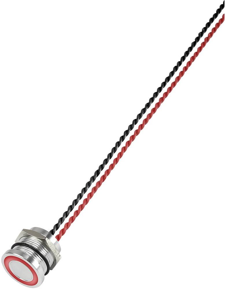 TRU Components 649955 PS193P10Y01R24L Piezotaster Rot (Ø) 22mm 1St.