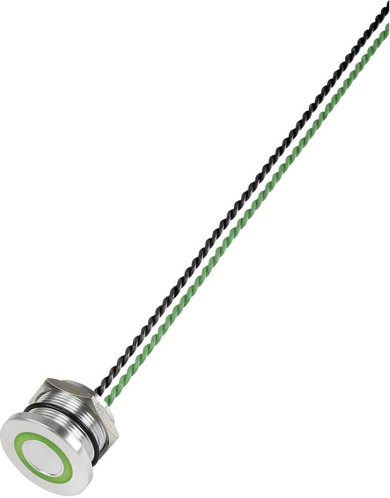 TRU Components 649962 PS223P10Y01G24T Piezotaster verde (Ø) 28mm 1