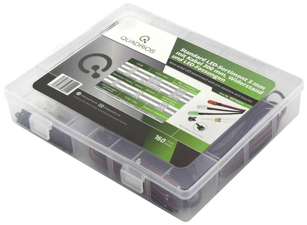 Quadrios LED-Sortiment Rot, green, Gelb, Blau, Kalt white, Warm white