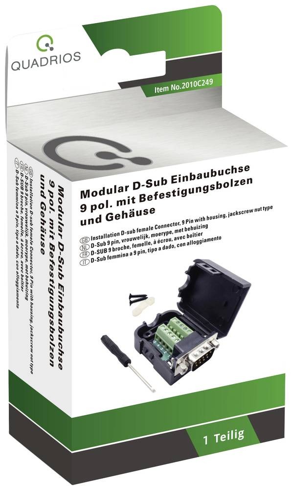 Quadrios 2010C249 D-SUB femelle Polzahl: 9 Schrauben 1 Set