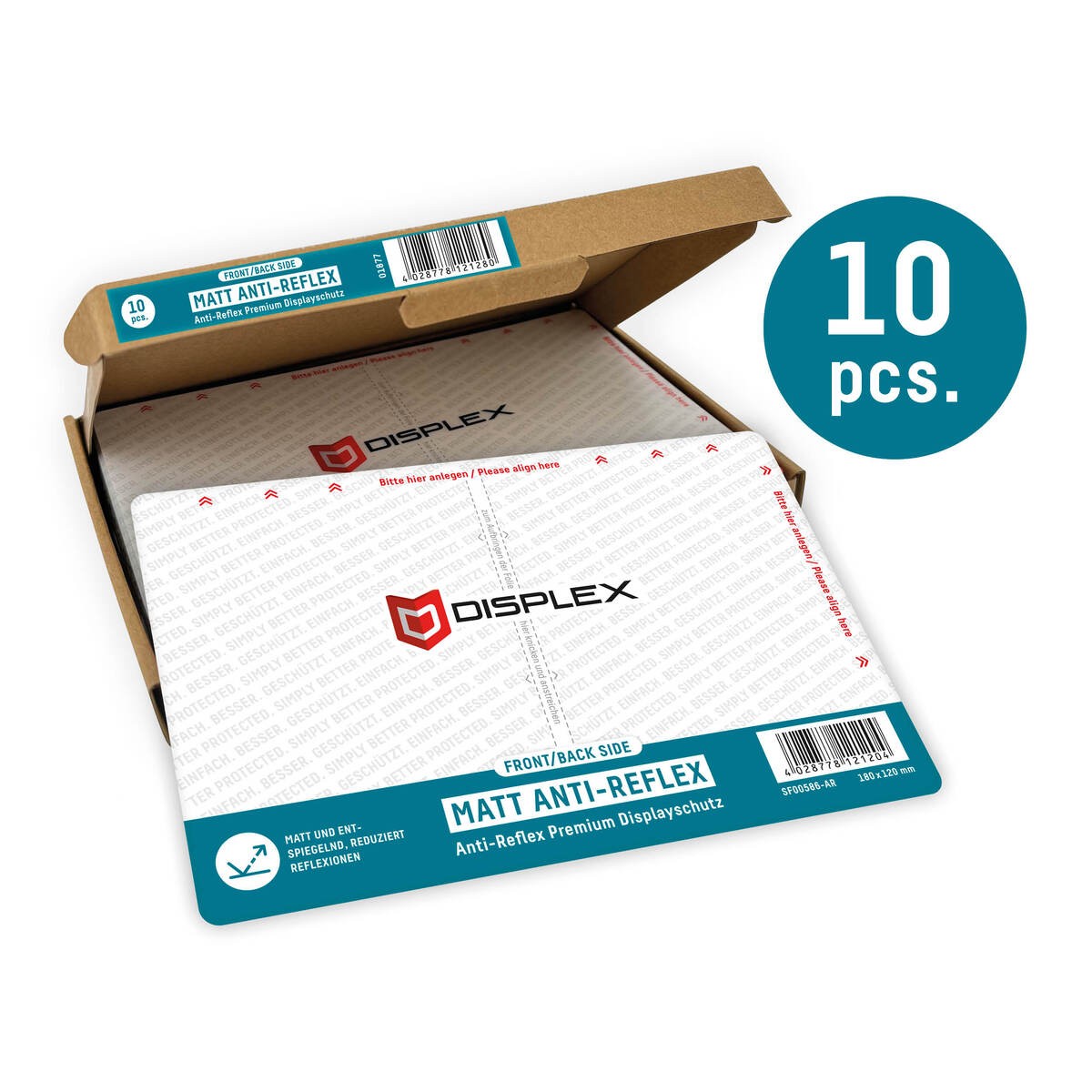 E.V.I. DISPLEX Schutzfolio PRO Cut Matt Anti-Reflex 7"/10 pieza