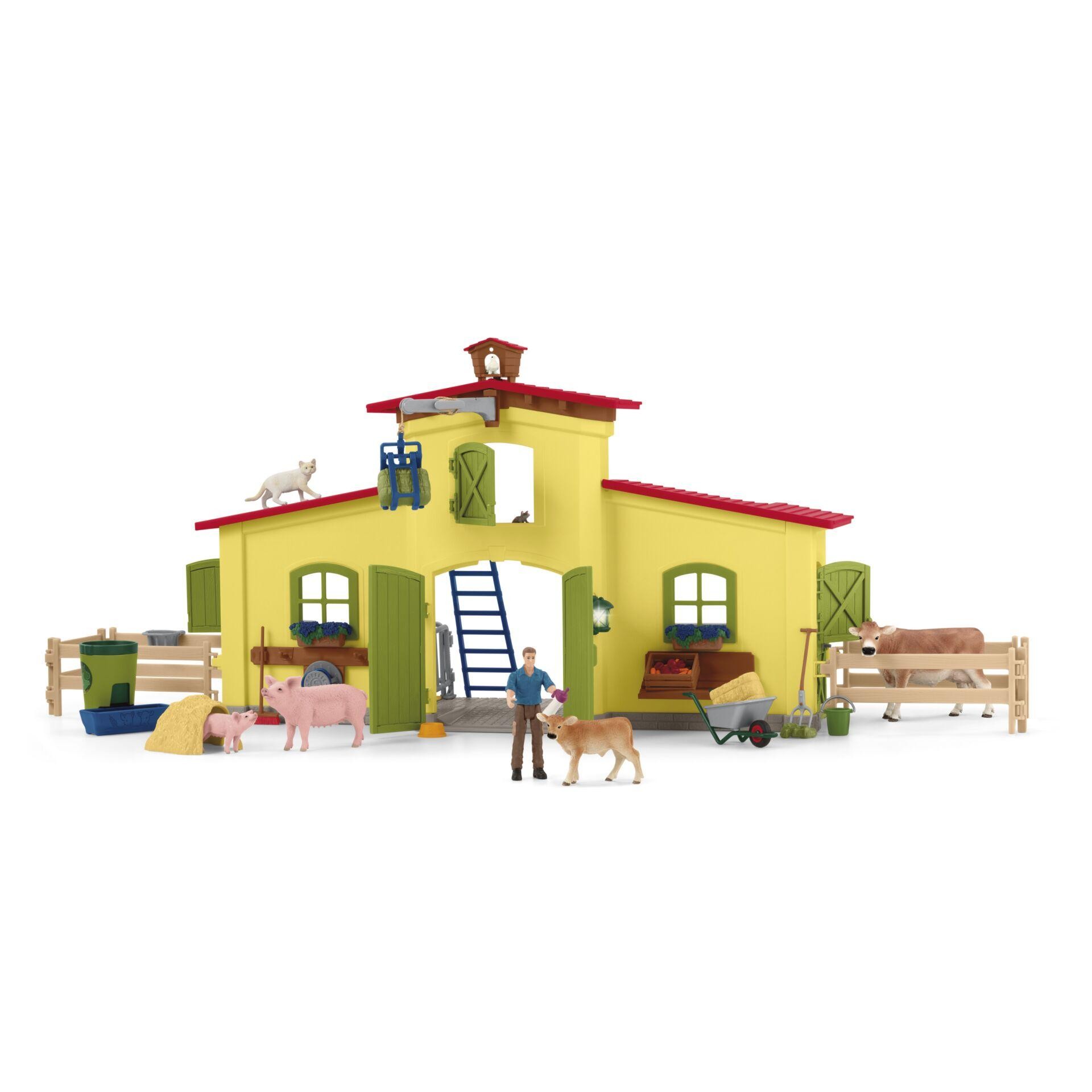 Schleich Großer Stall mit Tieren und Zubehör 42605