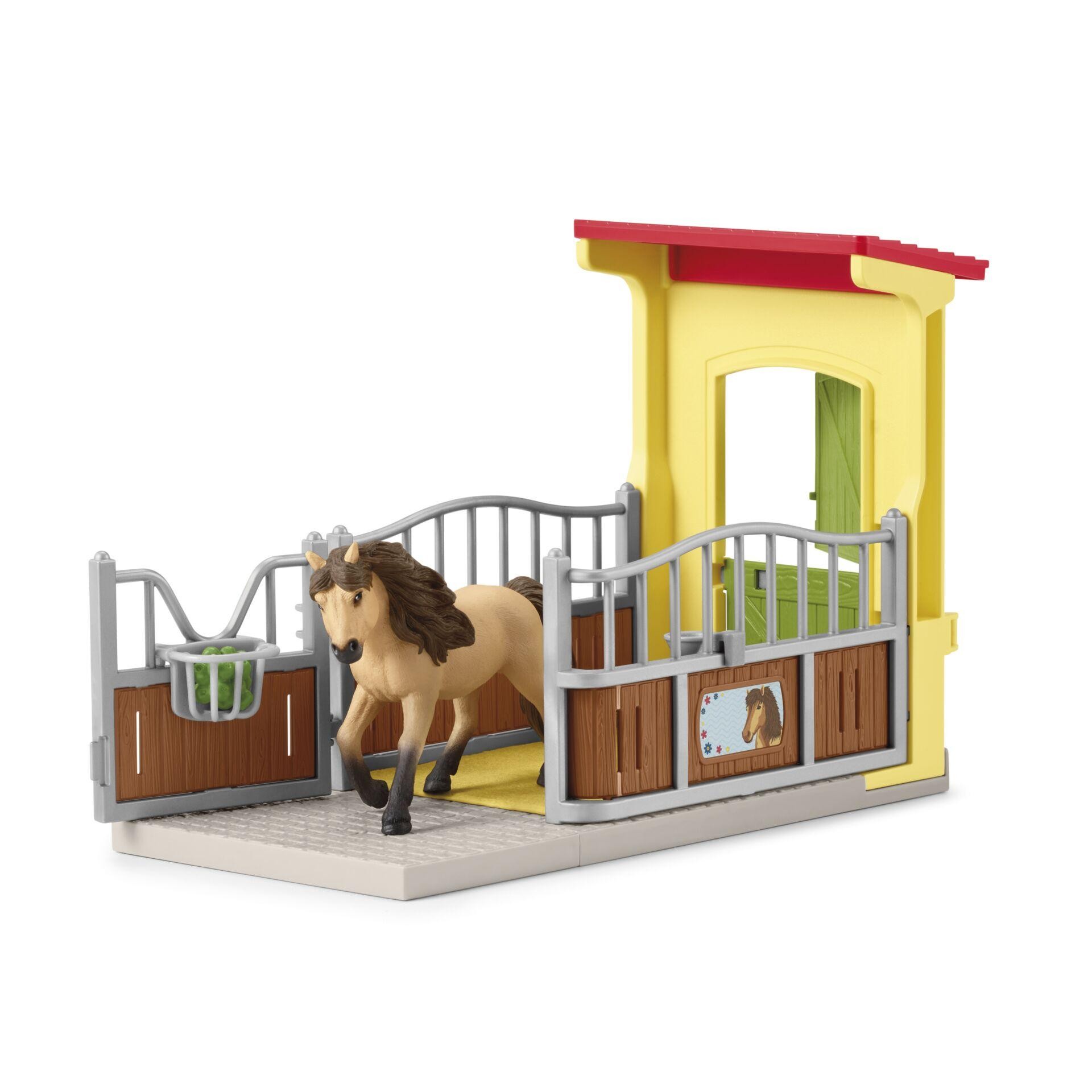 schleich FARM WORLD Pony Box with Iceland Pony Stallion - schleich