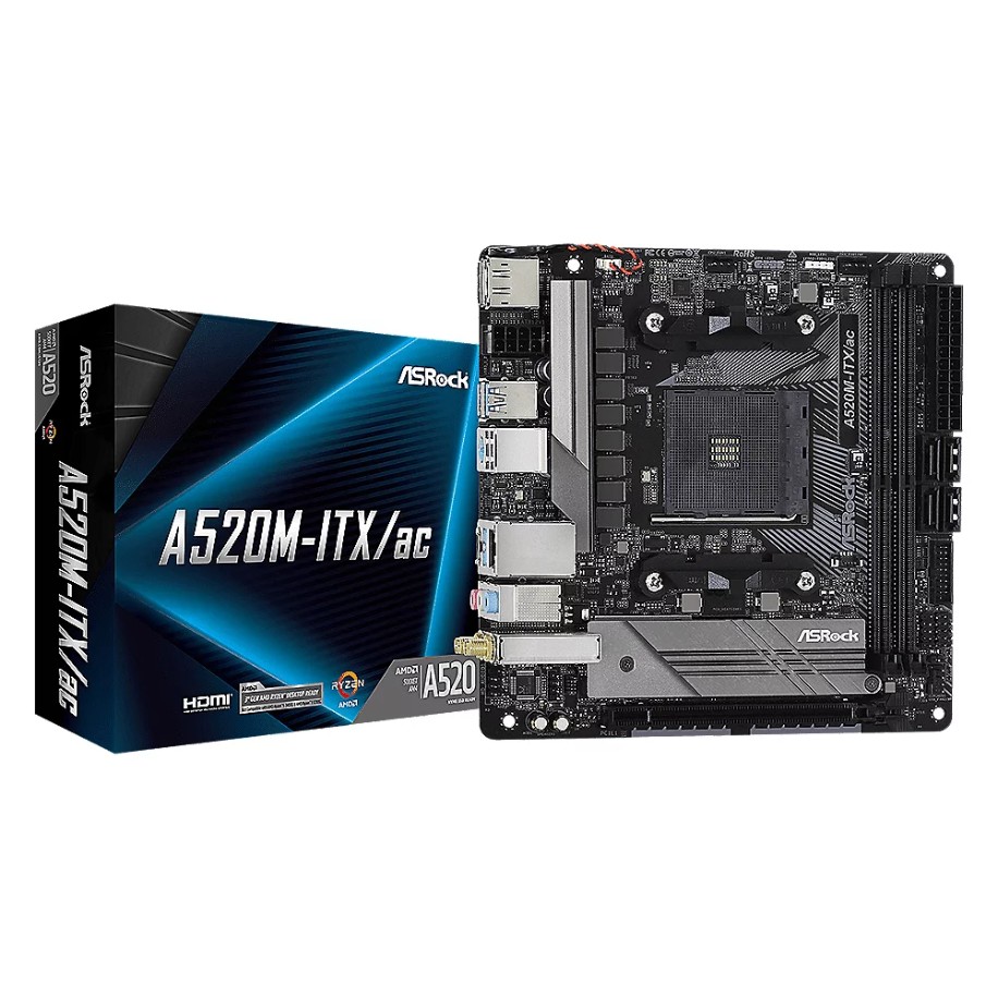 Asrock A520M-ITX/ac Socket AM4 micro ATX - Asrock A520M-ITX/ac, AMD,