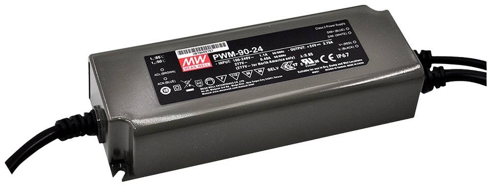 MEAN WELL LED Driver, 12V Output, 90W Output, 7.5A Output, Constant