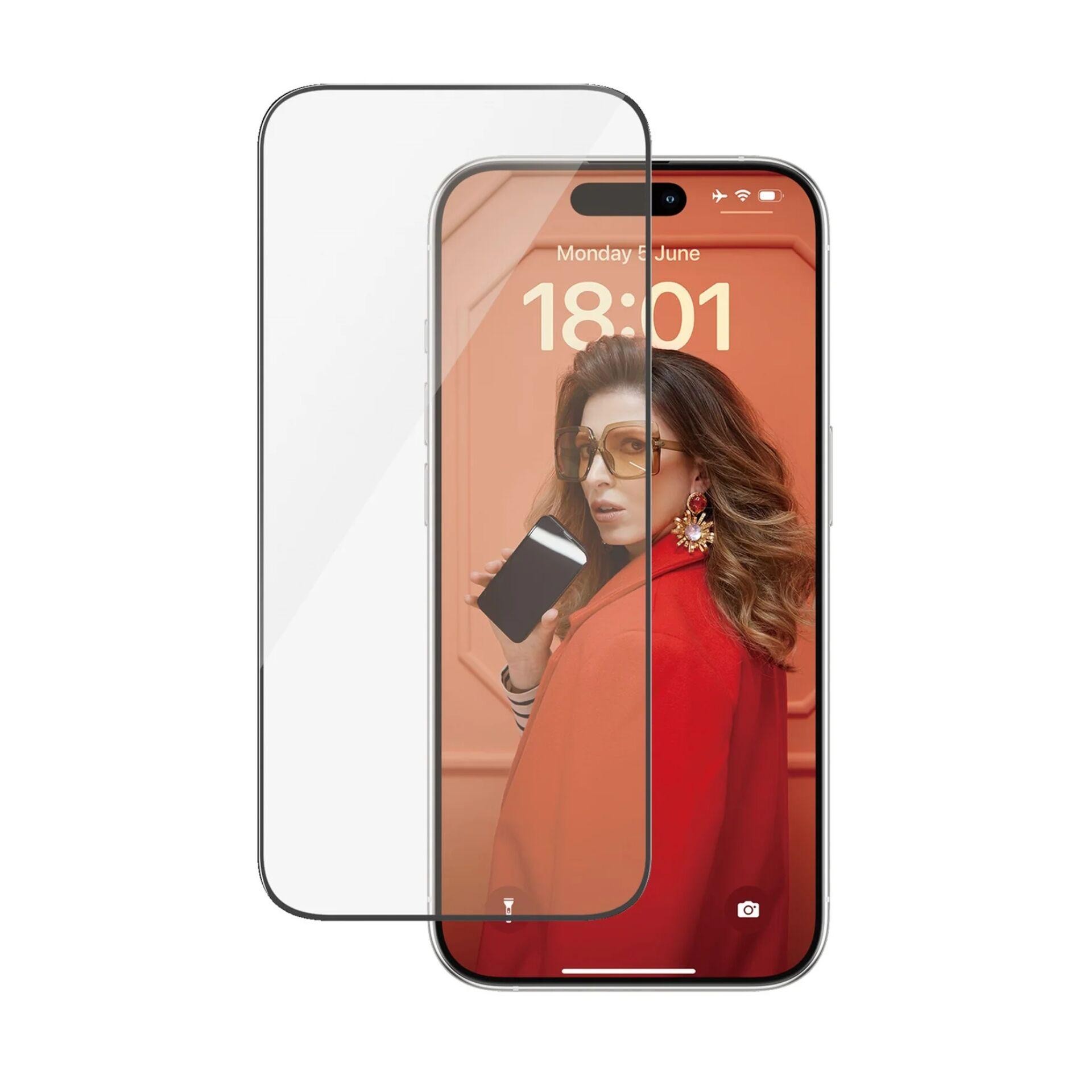 PanzerGlass Screen Protector iPhone 15 Pro | Ultra-Wide Fit w.