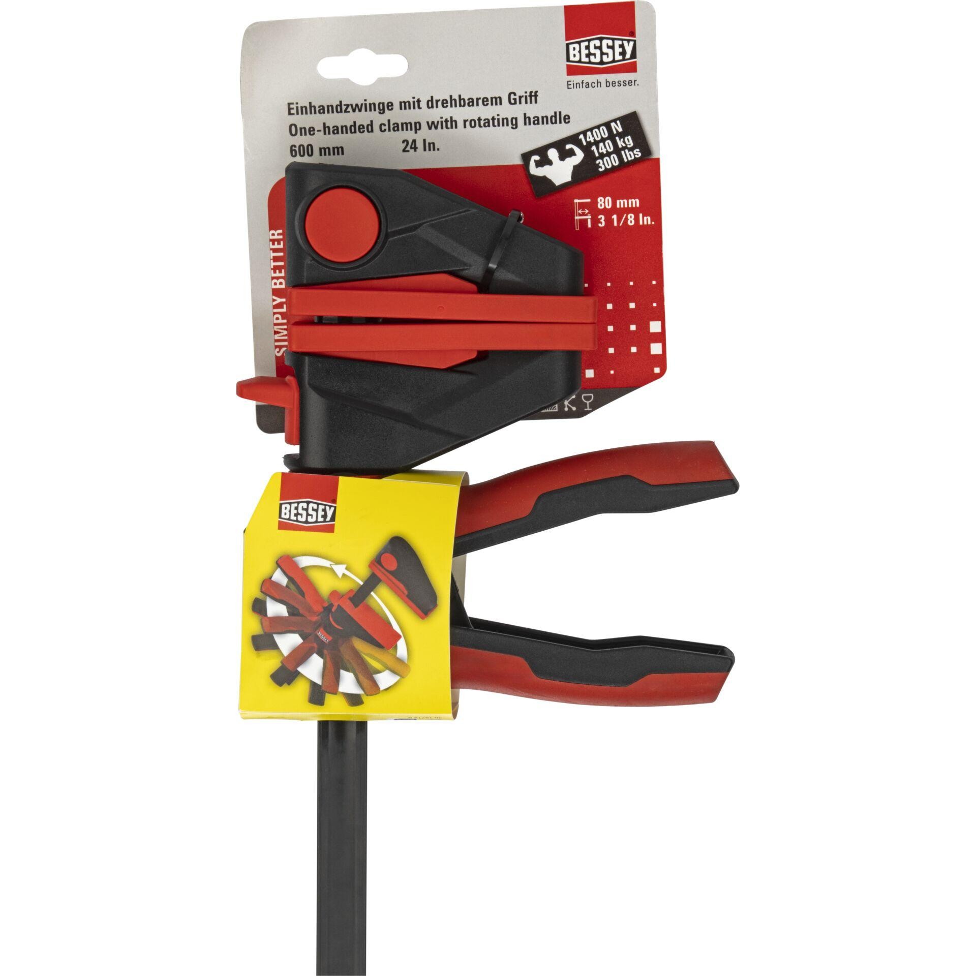 Einhandzwinge EZ360 Spann-W.600mm A.80mm Spreiz-W.195-765mm BESSEY