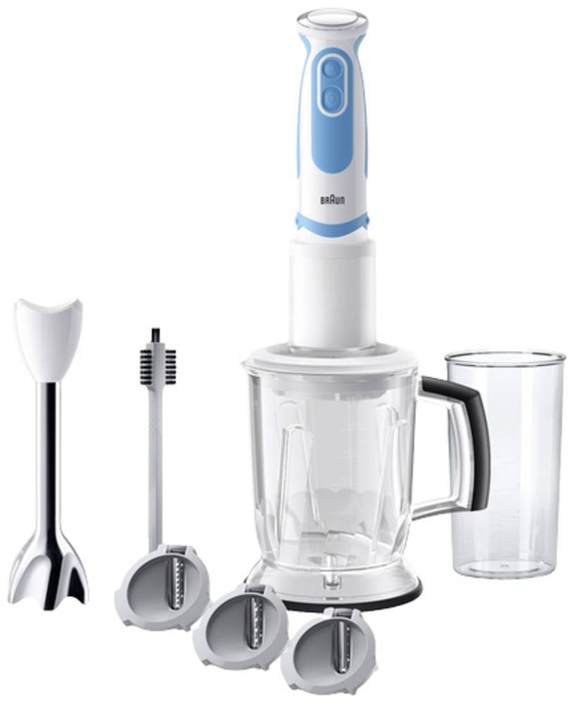 Braun 4191-MQ5260WHBL Stabmixer 1000W mit Messbecher, mit Mixbecher,