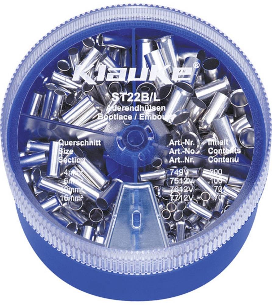 Klauke ST22B Aderendhülsen-Sortiment 4 mm², 6 mm², 10 mm², 16mm²
