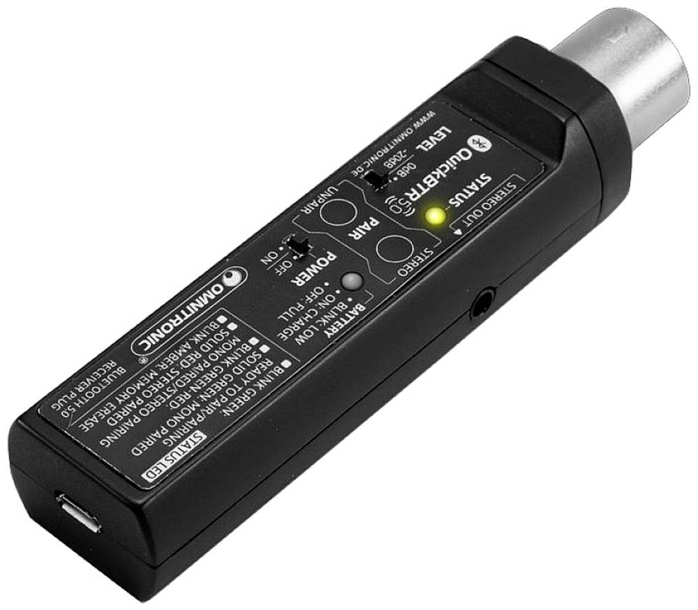 Omnitronic QuickBTR-5.0 XLR AptX Bluetooth Musik-receiver Bluetooth