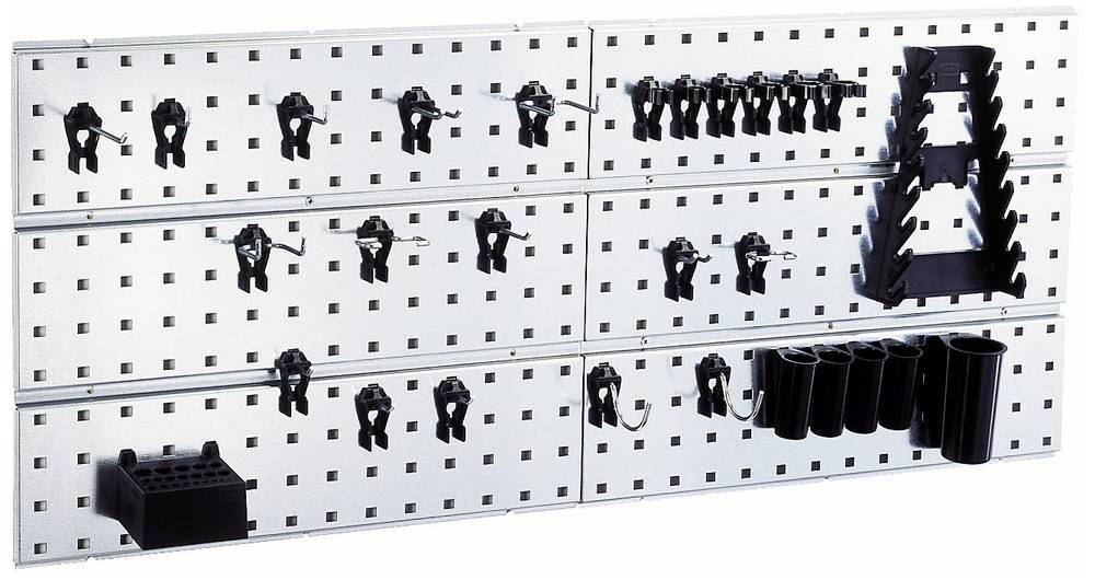 raaco 109642 Werkzeughaken Lochpaneel x 2 + 28 Clips (B x H x T) 1040