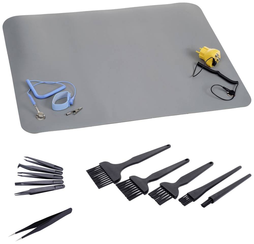 Quadrios ESD-Tischmatten-Set grey (L x B) 600mm x 400mm