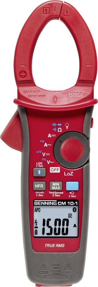 Benning CM 10-1 Stromzange digital Datenlogger CAT IV 600 V Anzeige (