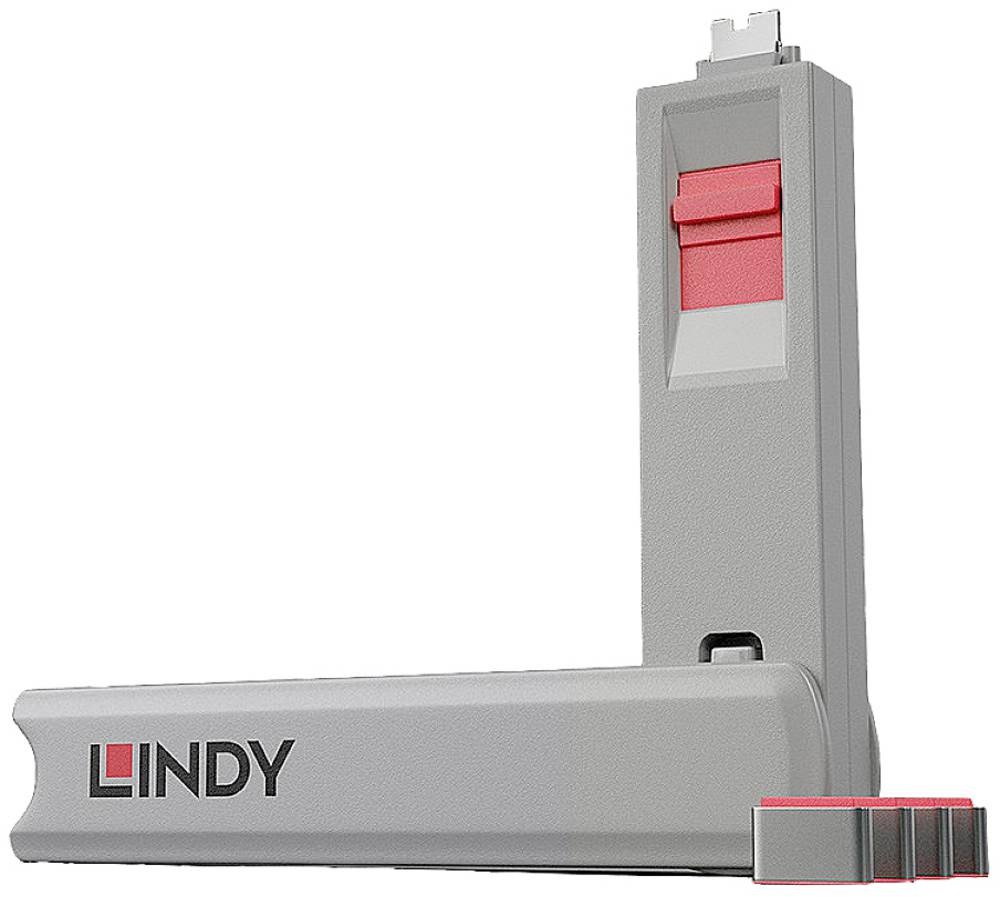 Lindy USB Type C Port Blocker Key - Pack of 4 Blockers, Pink - Lindy