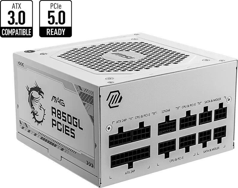 850W MSI Netzteil MAG A850GL PCIE5 WHITE