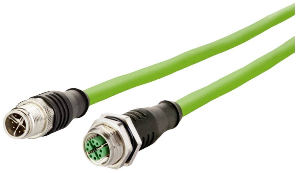 Metz Connect 142M2X12100 M12 patch cord CAT 6a S/FTP 10.00m green PUR-