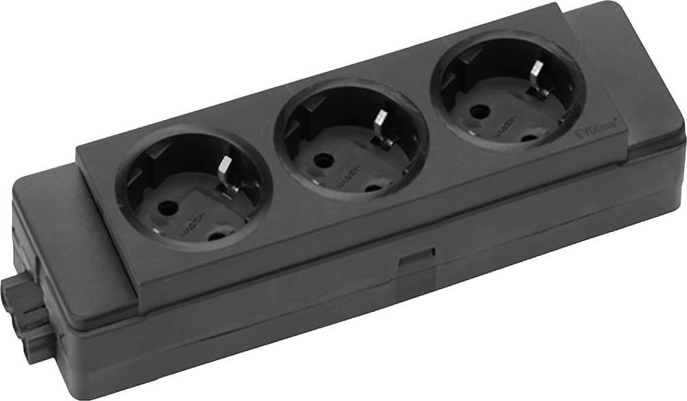 EVOline 159909133000 Steckdosenleiste Schwarz ohne Stecker 1St.