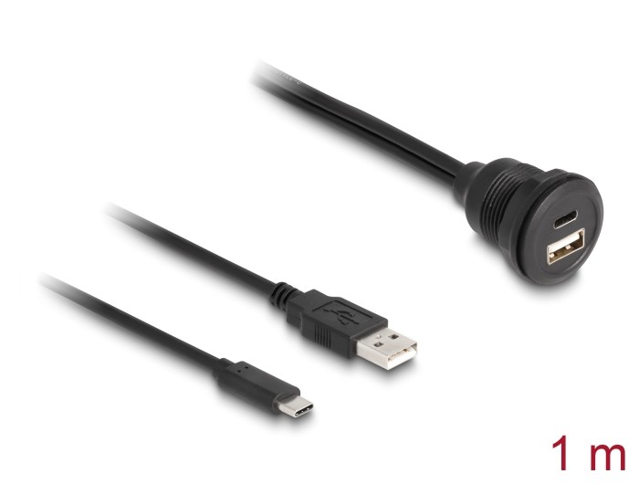 DeLOCK Câble USB 2.0 Type-A mâle et USB Type-C mâle vers USB Type-