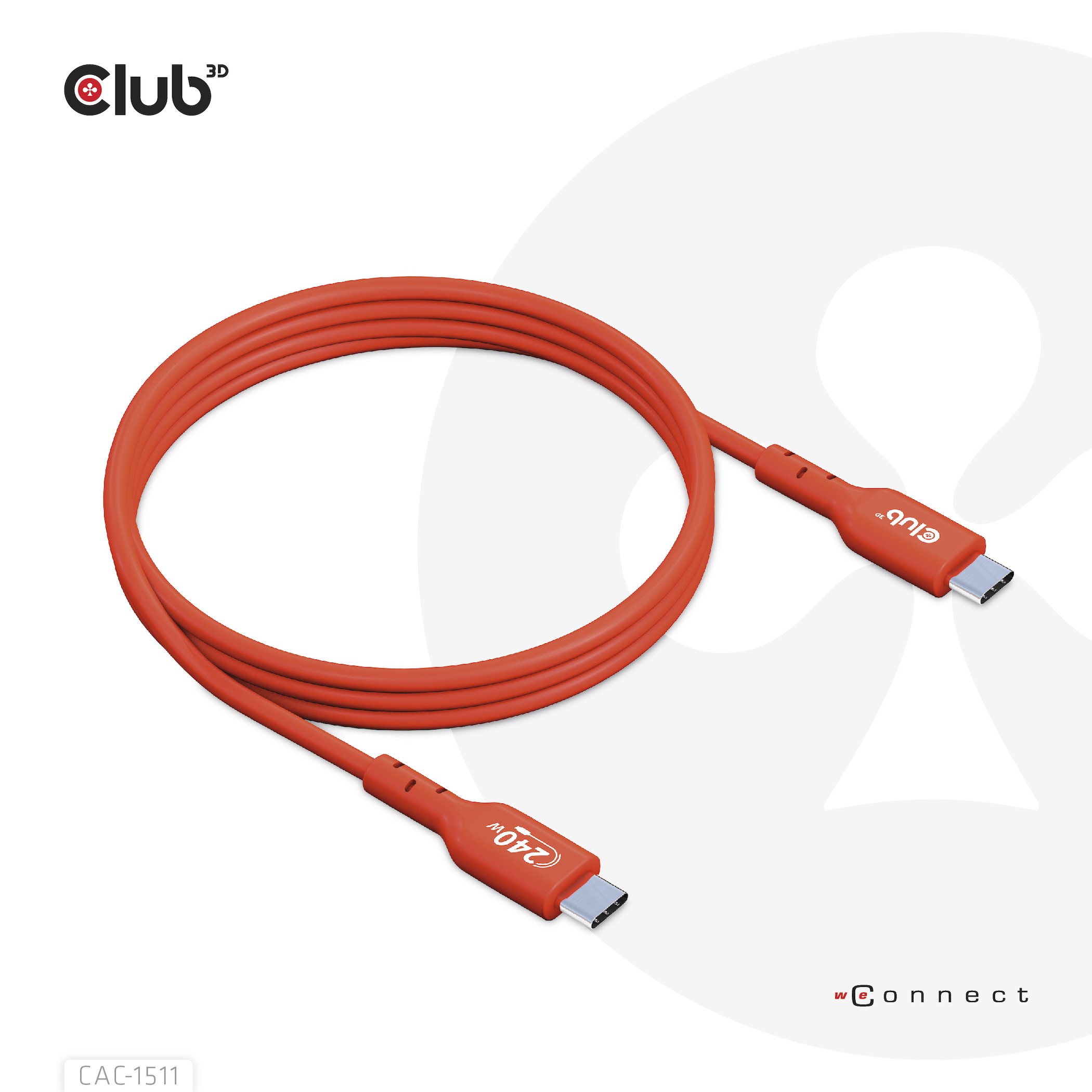 CLUB3D CAC-1515 cavo USB USB 2.0 4 m USB C 240 W Arancione - CLUB3D