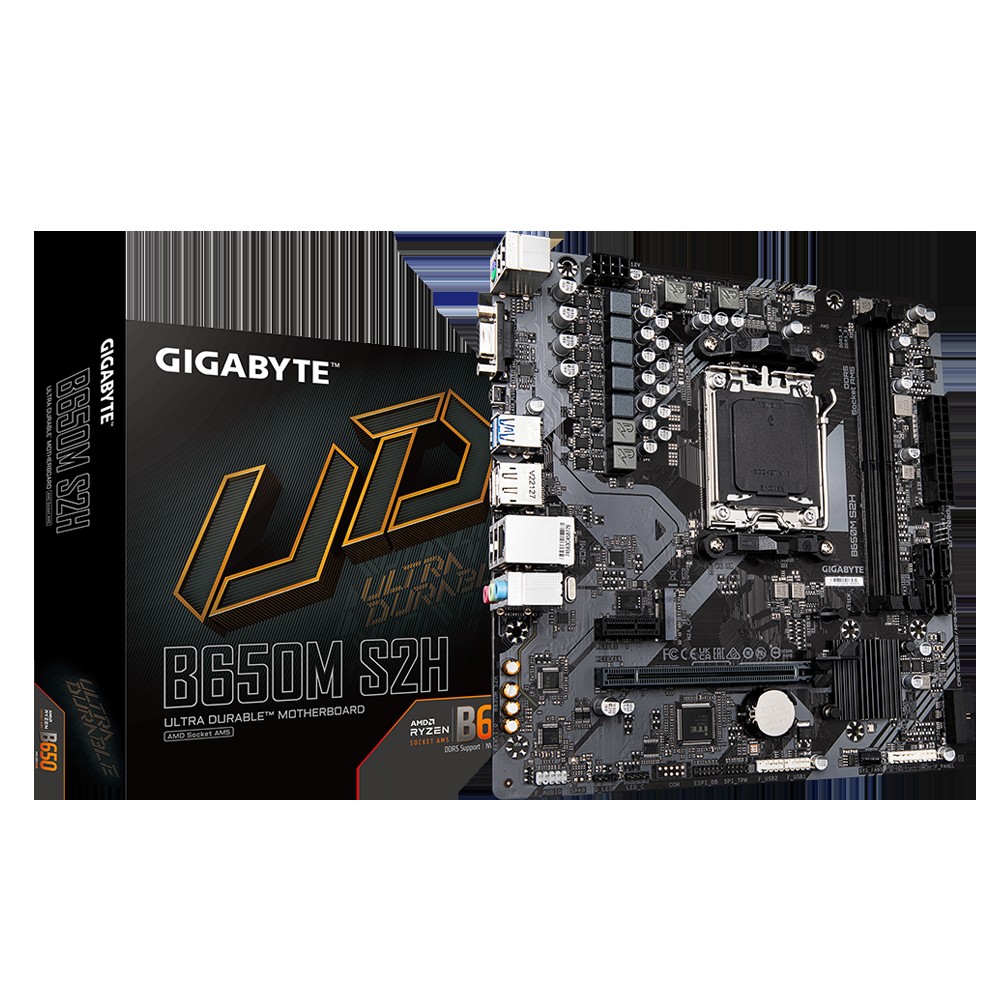 GIGABYTE B650M S2H Motherboard - AMD Ryzen 9000 Series CPUs, 5+2+2