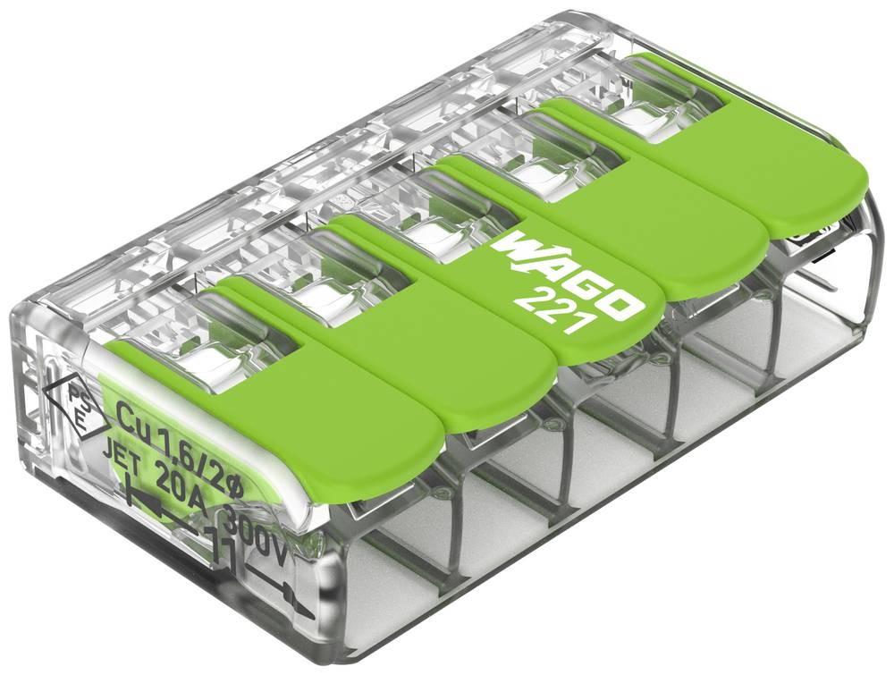 WAGO 221-425 221 Verbindungsklemme flexibel: 0.14-4mm² starr: 0.2-