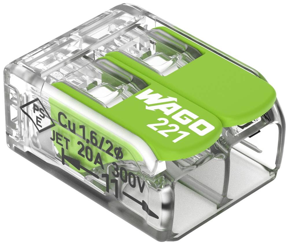WAGO 221-422 221 Verbindungsklemme flexibel: 0.14-4mm² starr: 0.2-