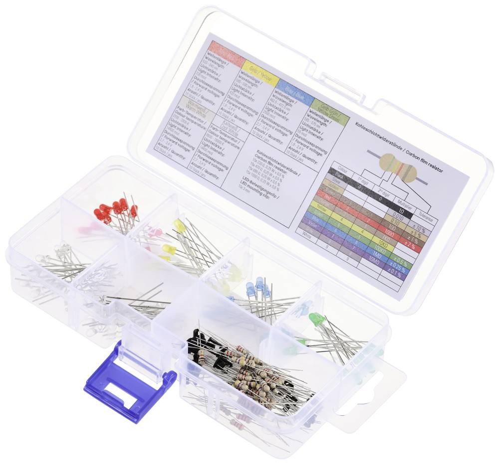 TRU COMPONENTS LED bedrahtet Rot, Gelb, Blau, Gelb-Grün, Warm white,