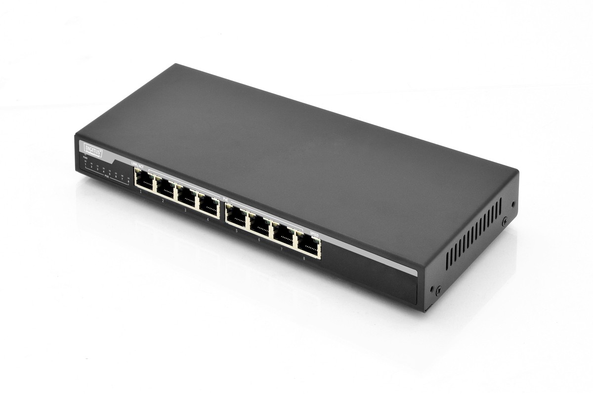 DIGITUS 8-Port 10/100/1000 Mbps PoE Gigabit Desktop Switch