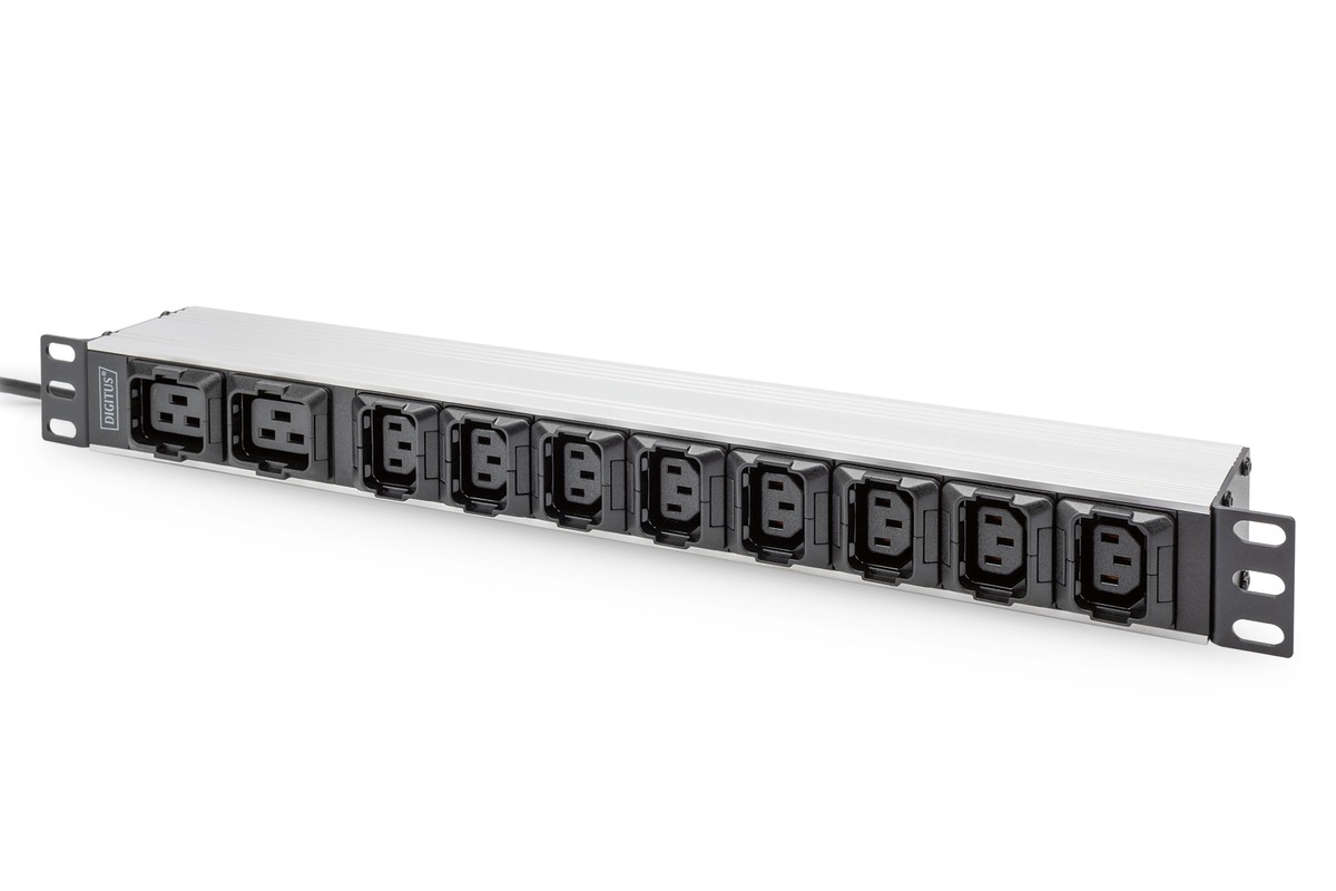 Digitus Socket strip with aluminum profile, 10-way, 2 m supply cable,
