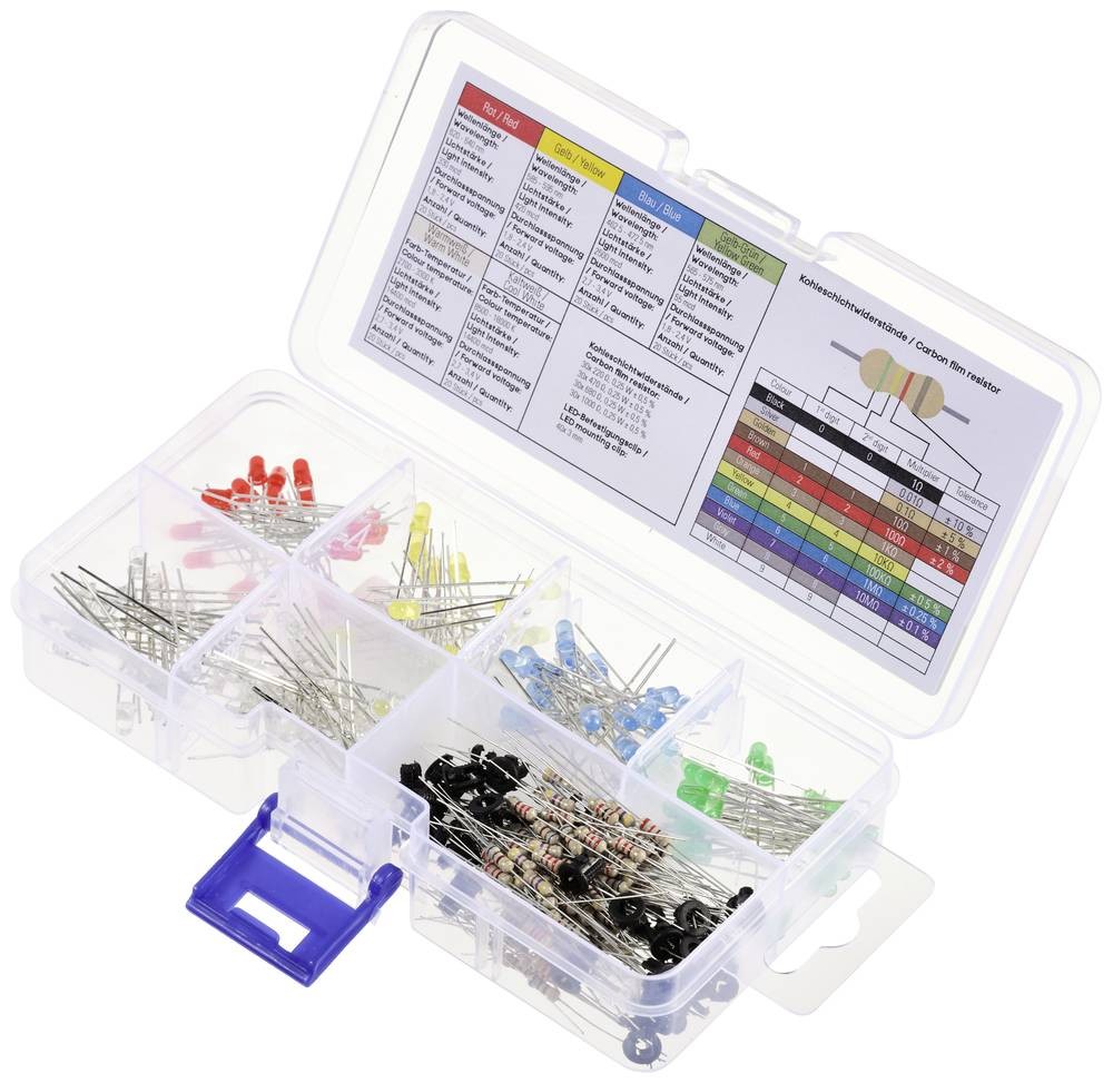TRU COMPONENTS LED bedrahtet Rot, Gelb, Blau, Gelb-Grün, Warm white,