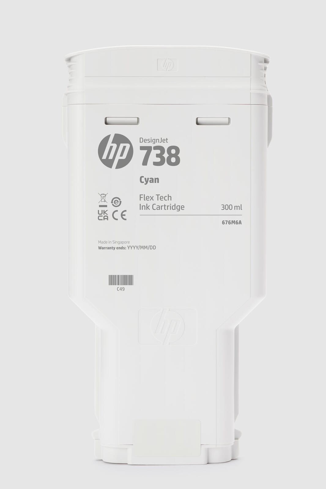 HP 738 300-ml Cyan DesignJet Ink Cartridge - HP 738 300-ml Cyan