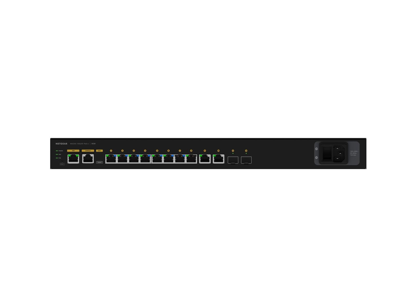 NETGEAR GSM4212UX Managed L2/L3 Gigabit Ethernet (10/100/1000) Power