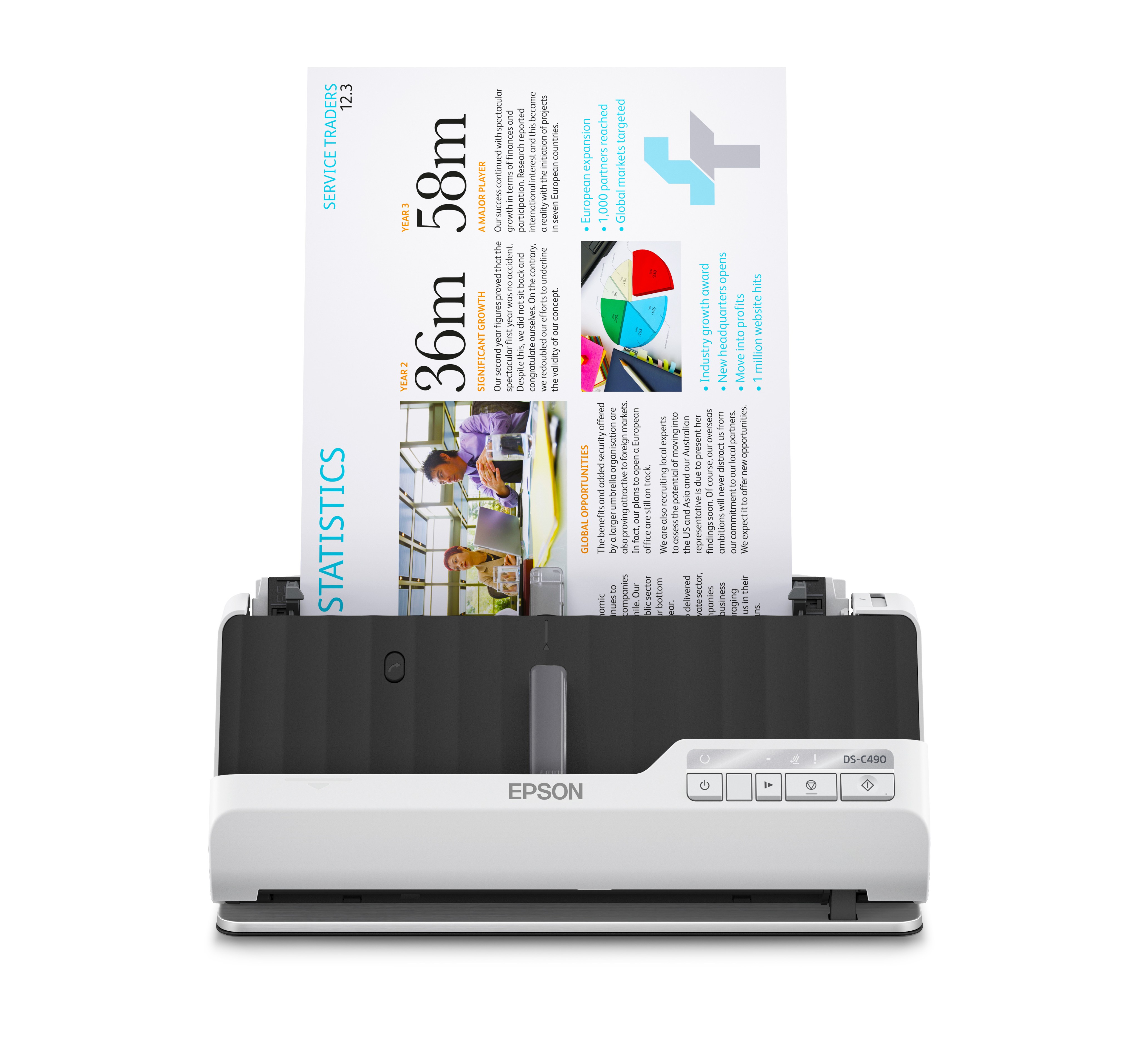 Epson DS-C490 ADF + Sheet-fed scanner 600 x 600 DPI A4 Black, White -
