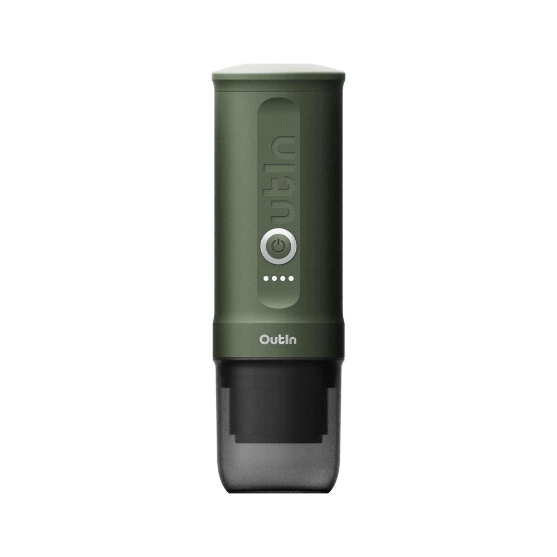 OutIn Nano espresso coffee machine with rechargeable battery -grün