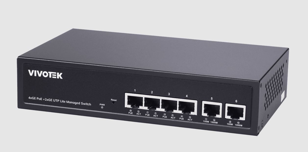 VIVOTEK AW-GEL-065A-060 PoE Switch, 4xGE PoE + 2xGE UTP