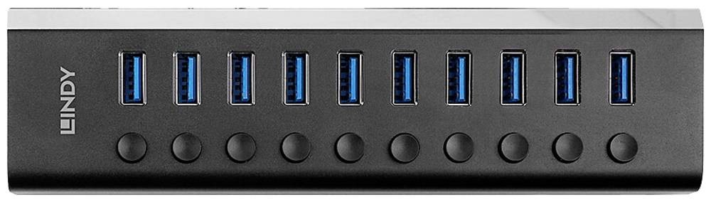 Lindy 10 Port USB 3.0 Hub with On/Off Switches - Lindy 10 Port USB 3.
