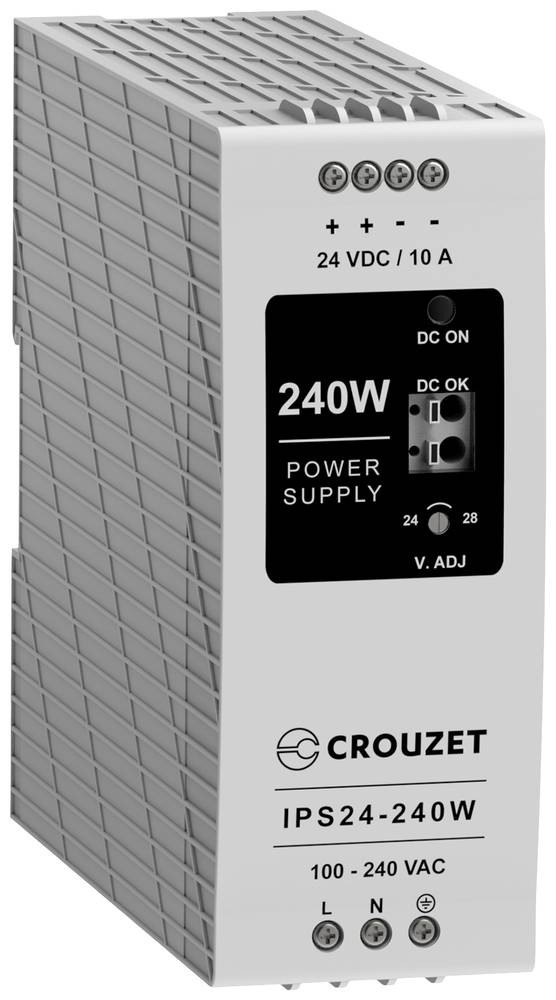 Crouzet 89452 Linear DIN Rail Power Supply, 90 - 264V ac ac Input,