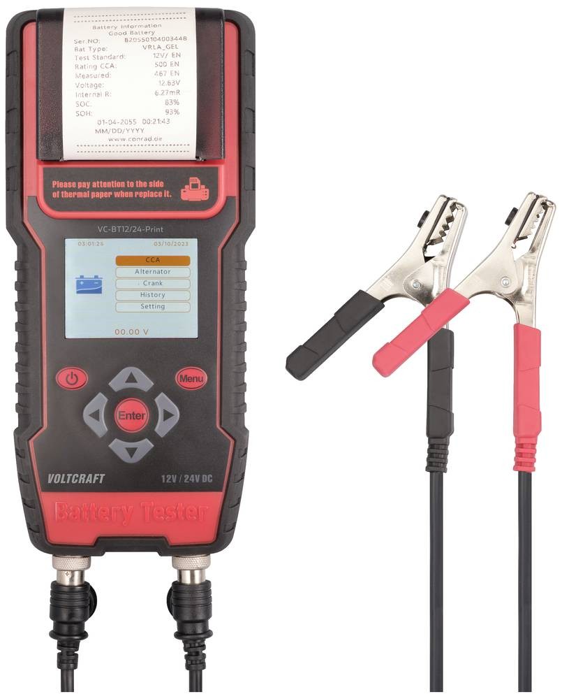 VOLTCRAFT VC-BT12/24-Print Kfz-Batterietester 12 V, 24V Batterieprü