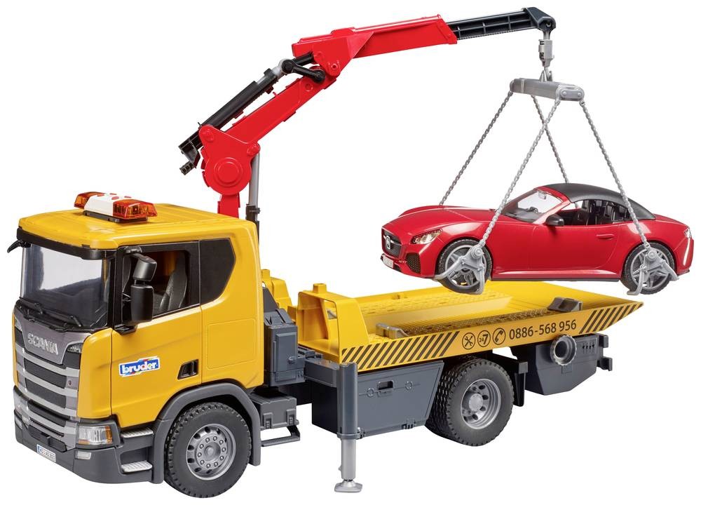 Bruder Scania Super 560R Abschlepp-LKW with Roadster Fertigmodell