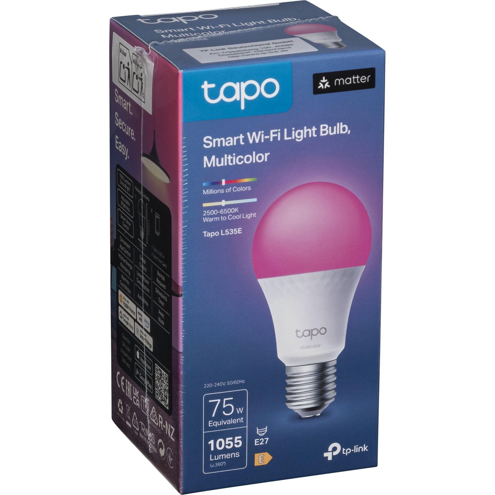 TP-Link Tapo Smart Light Bulb, Multicolor,Matter - TP-Link Tapo Smart