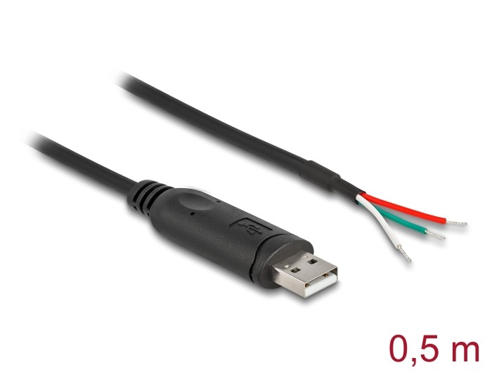 DeLOCK Adapter Cable USB 2.0 Type-A to Serial RS-485 with 3 x open