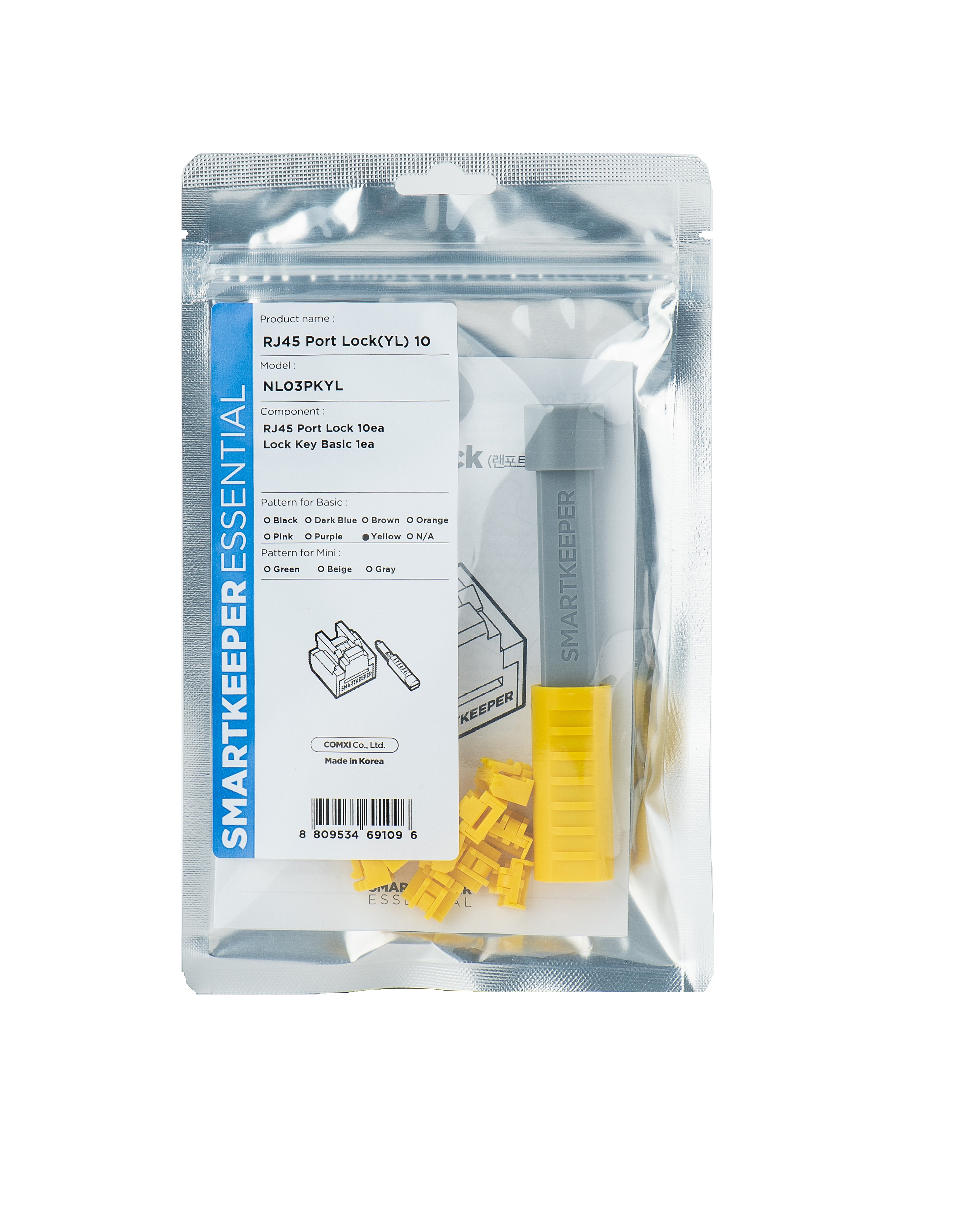 Smartkeeper NL03PKYL port blocker Port blocker + key RJ-45 Yellow 1